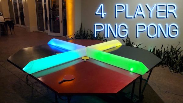 4 Player Ping Pong With LED Lights