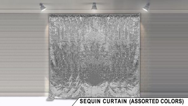 sequin backdrop display for photo booth rental