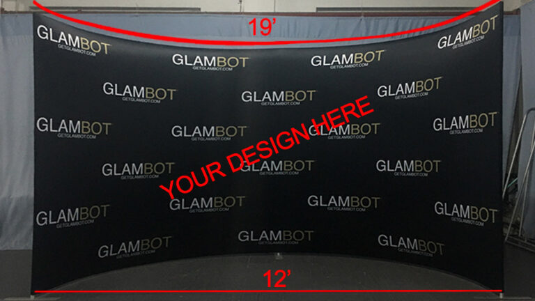 Glambot Photo Booth custom step & repeat backdrop in Miami, Florida
