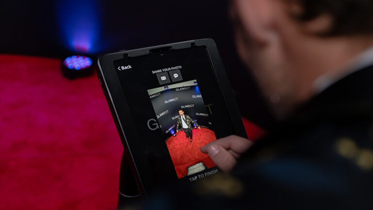 Glambot Photo Booth guest kiosk in Miami, Florida